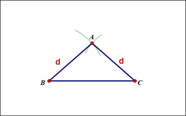 Vẽ tam giác thăng bằng compa