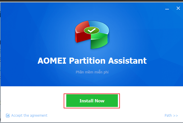Cách cài đặt Aomei Partition Assistant Standard Edition