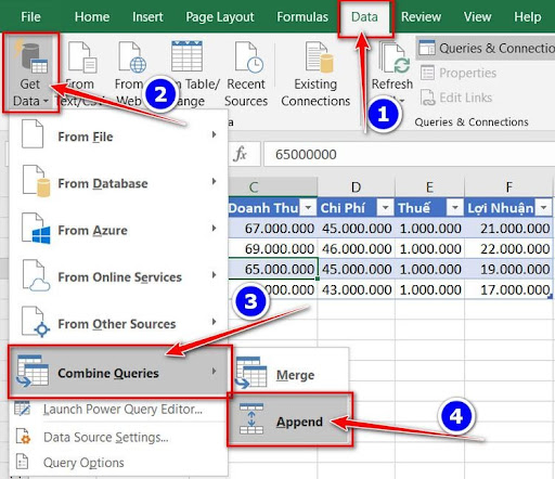 Các bước copy dữ liệu từ nhiều sheet vào 1 sheet trong excel